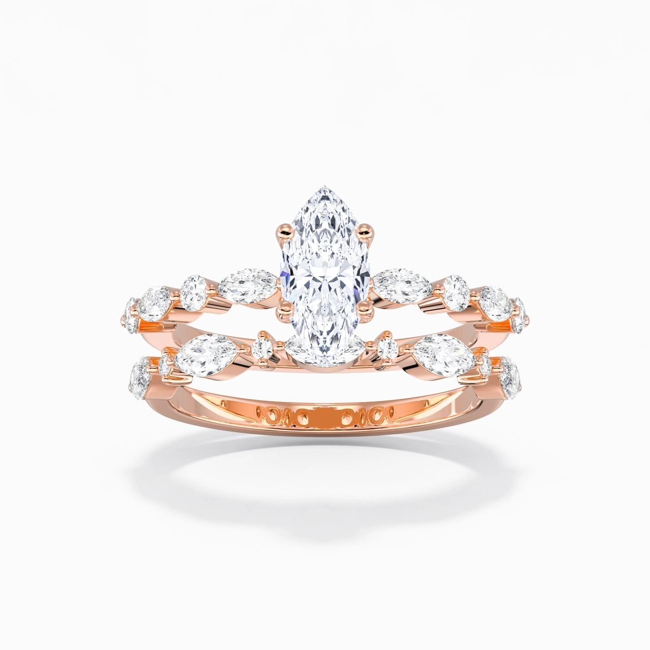White Moissanite Wedding Ring Set