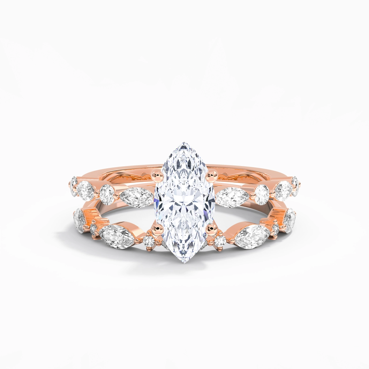 Blanc Moissanite Ensemble d'alliances