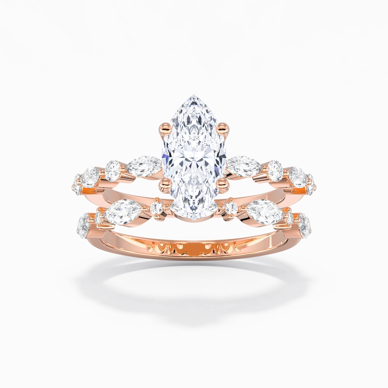 Blanc Moissanite Ensemble d'alliances