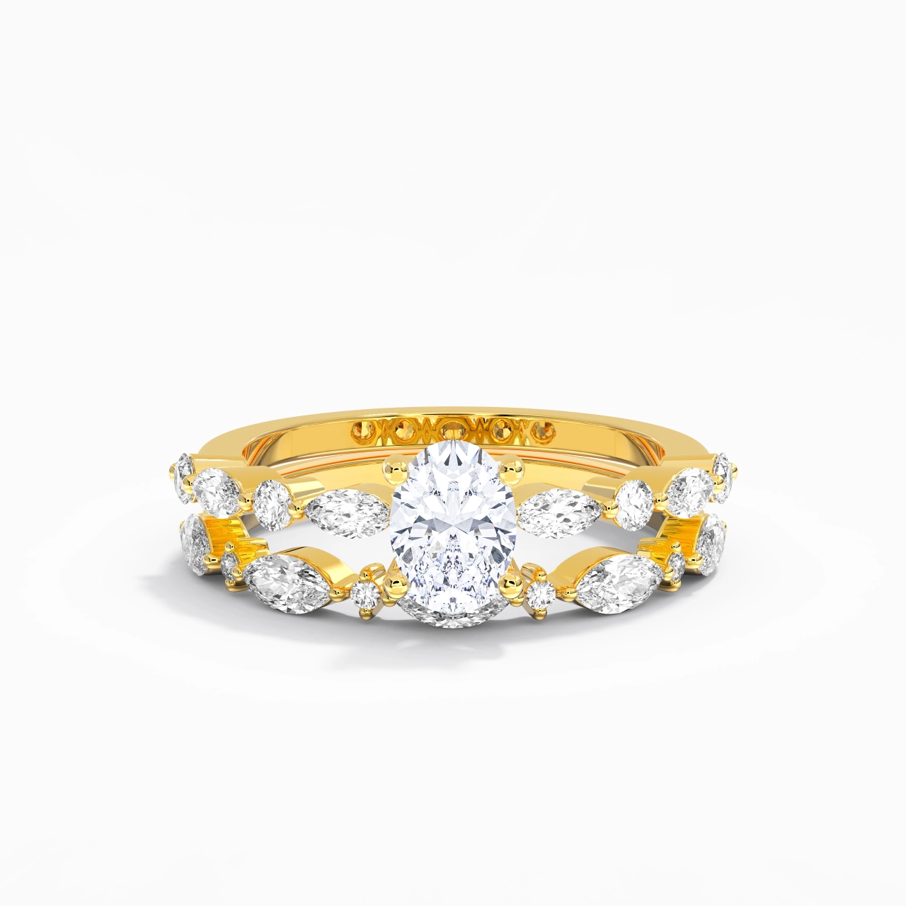 Blanc Moissanite Ensemble d'alliances