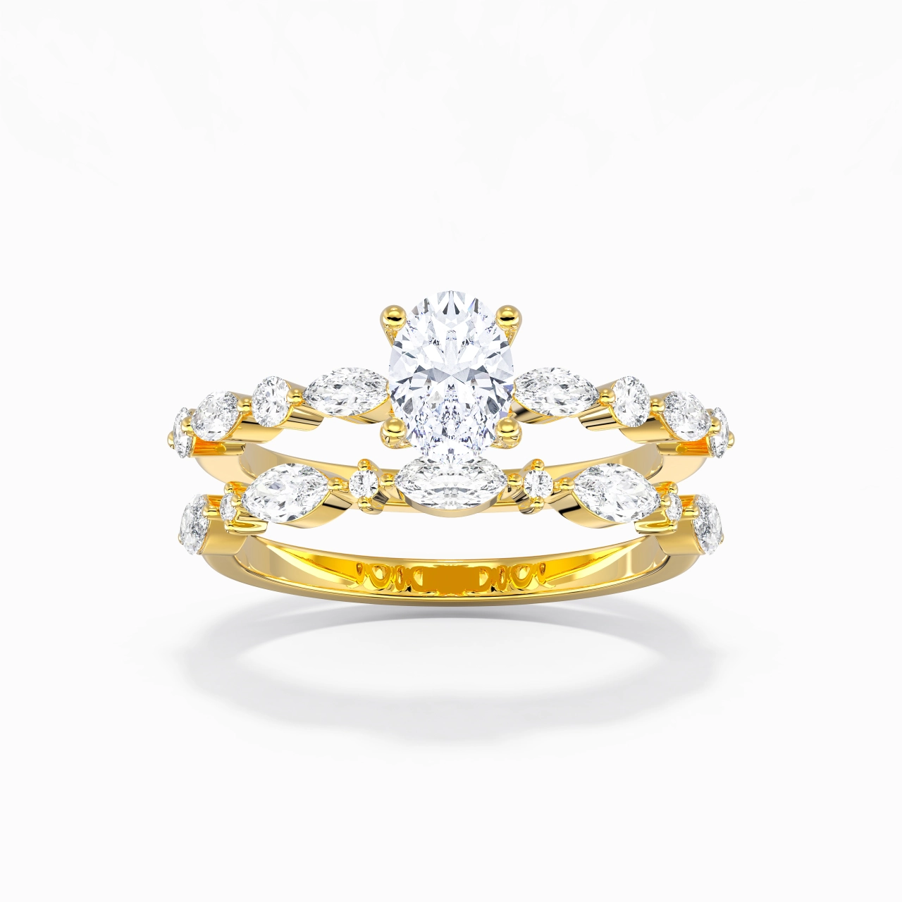 Blanc Moissanite Ensemble d'alliances