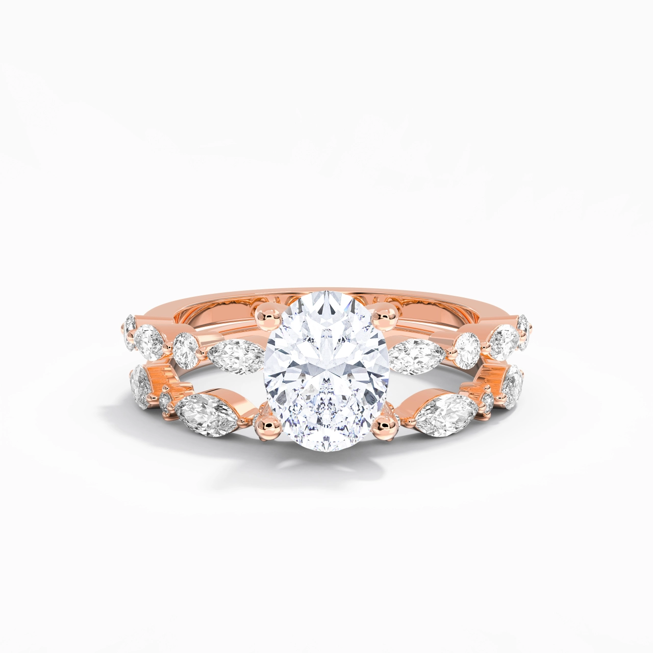 Blanc Moissanite Ensemble d'alliances