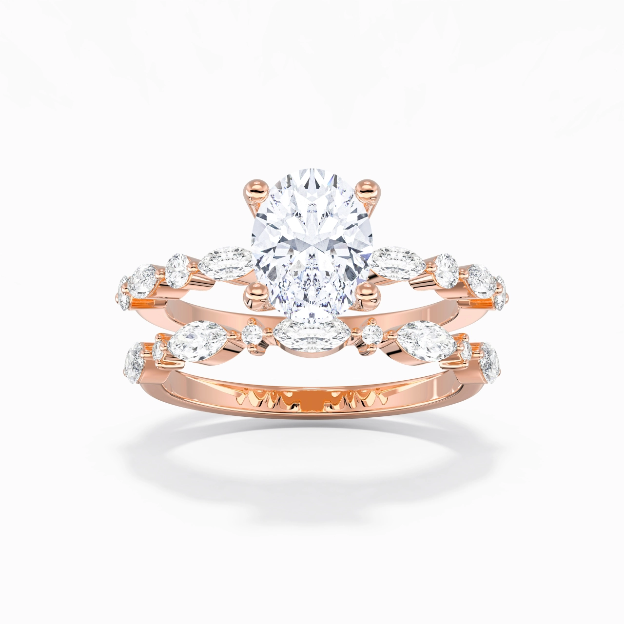 Blanc Moissanite Ensemble d'alliances