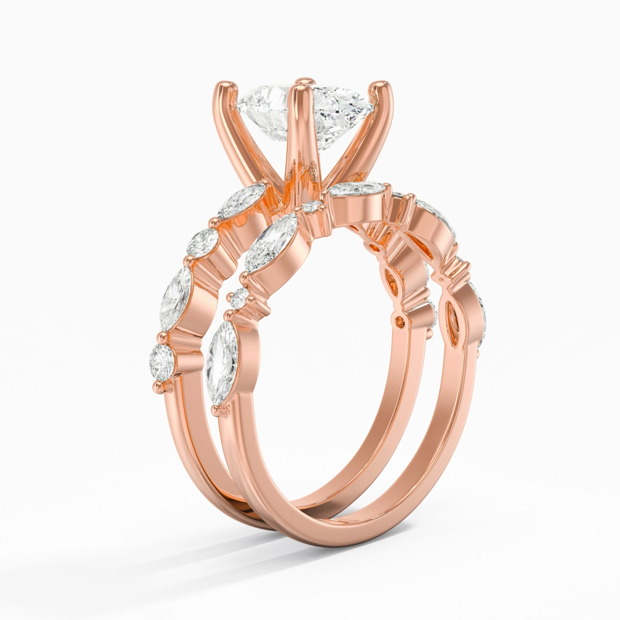 Blanc Moissanite Ensemble d'alliances