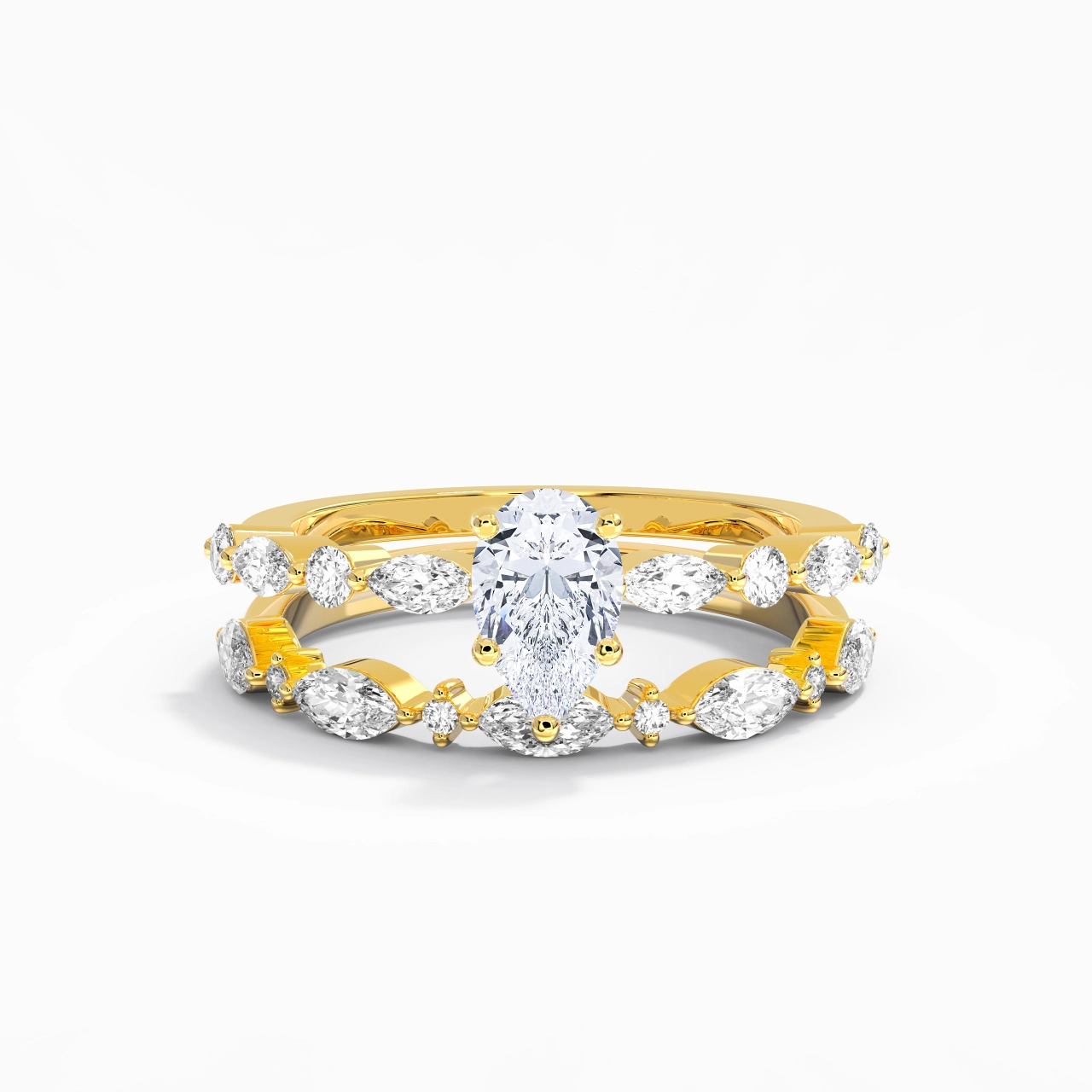 Blanc Moissanite Ensemble d'alliances