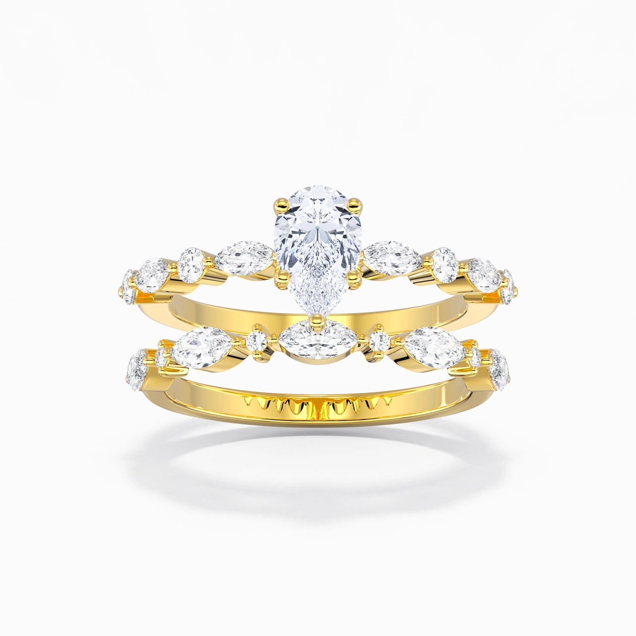 Blanc Moissanite Ensemble d'alliances