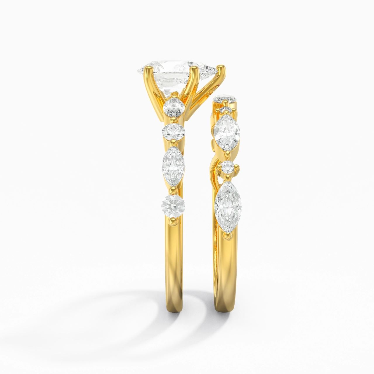 Blanc Moissanite Ensemble d'alliances