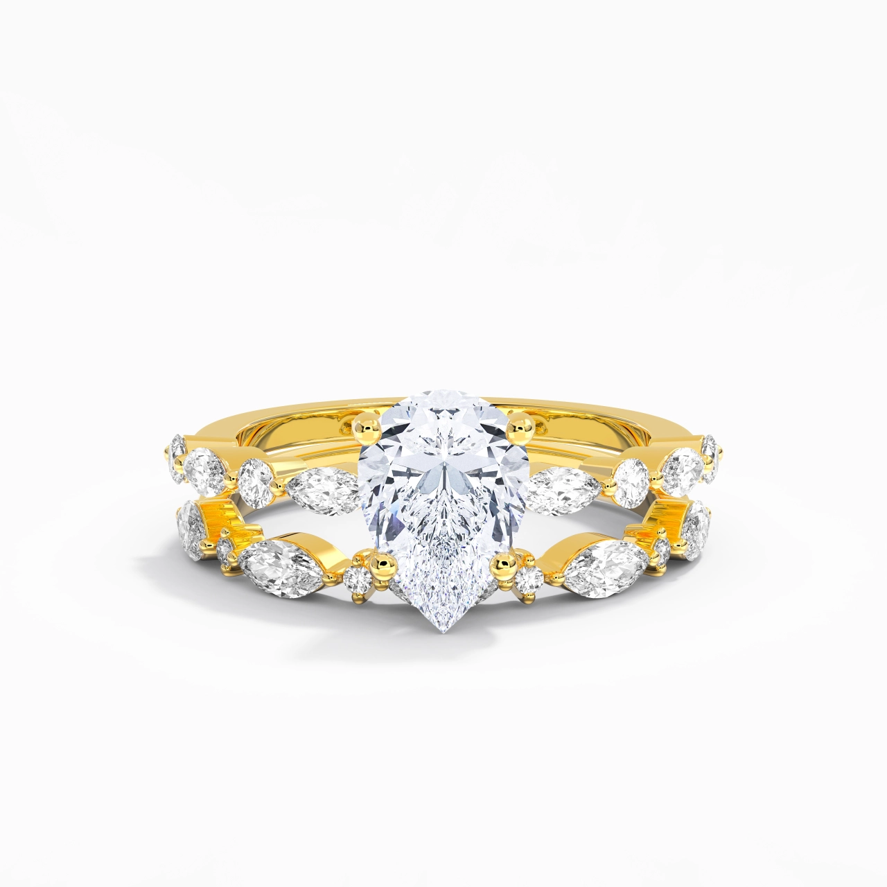 Blanc Moissanite Ensemble d'alliances
