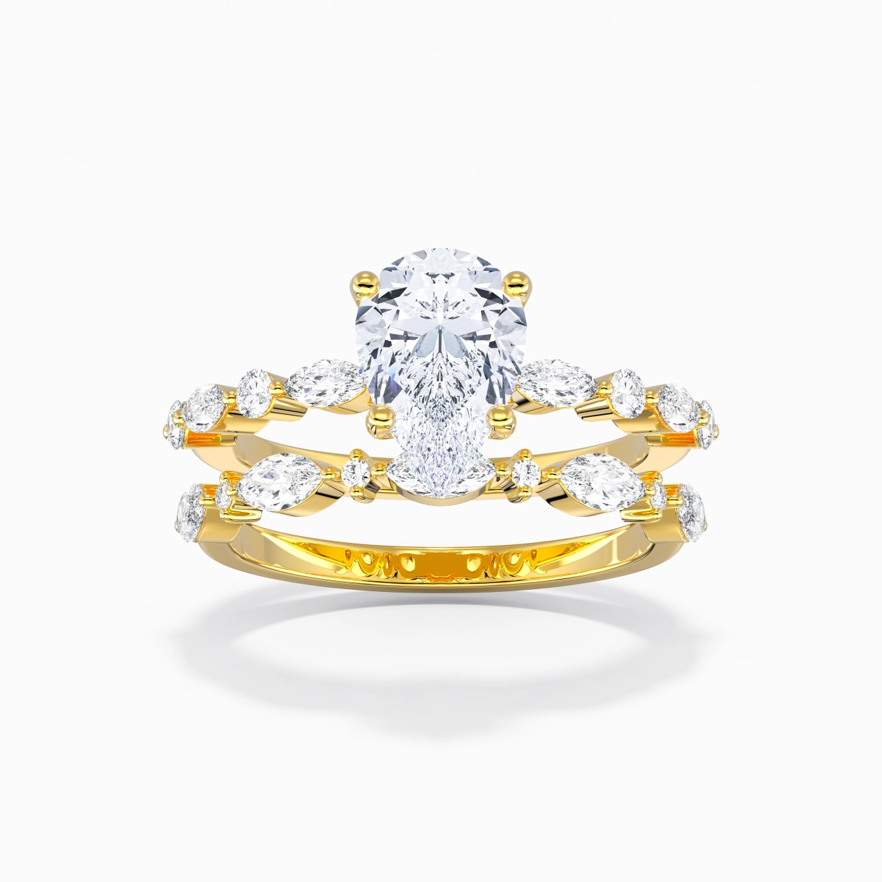 Blanc Moissanite Ensemble d'alliances