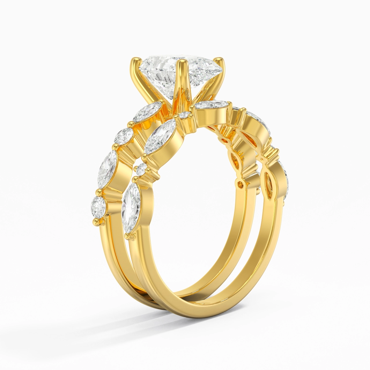 Blanc Moissanite Ensemble d'alliances