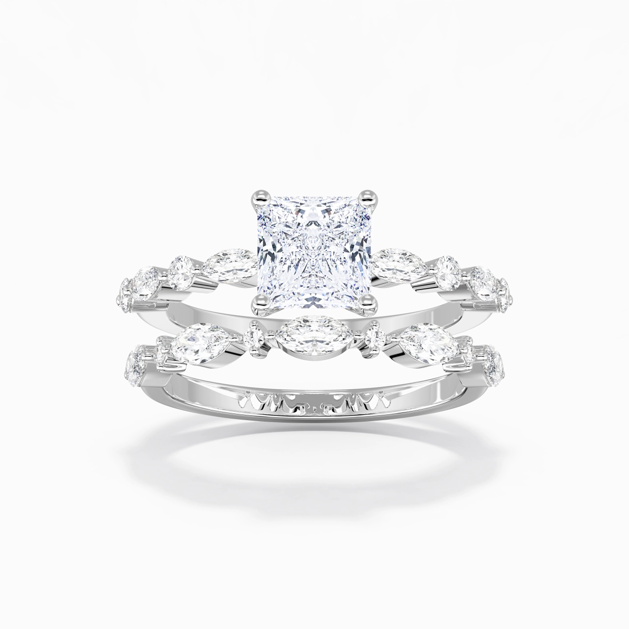 Blanc Moissanite Ensemble d'alliances