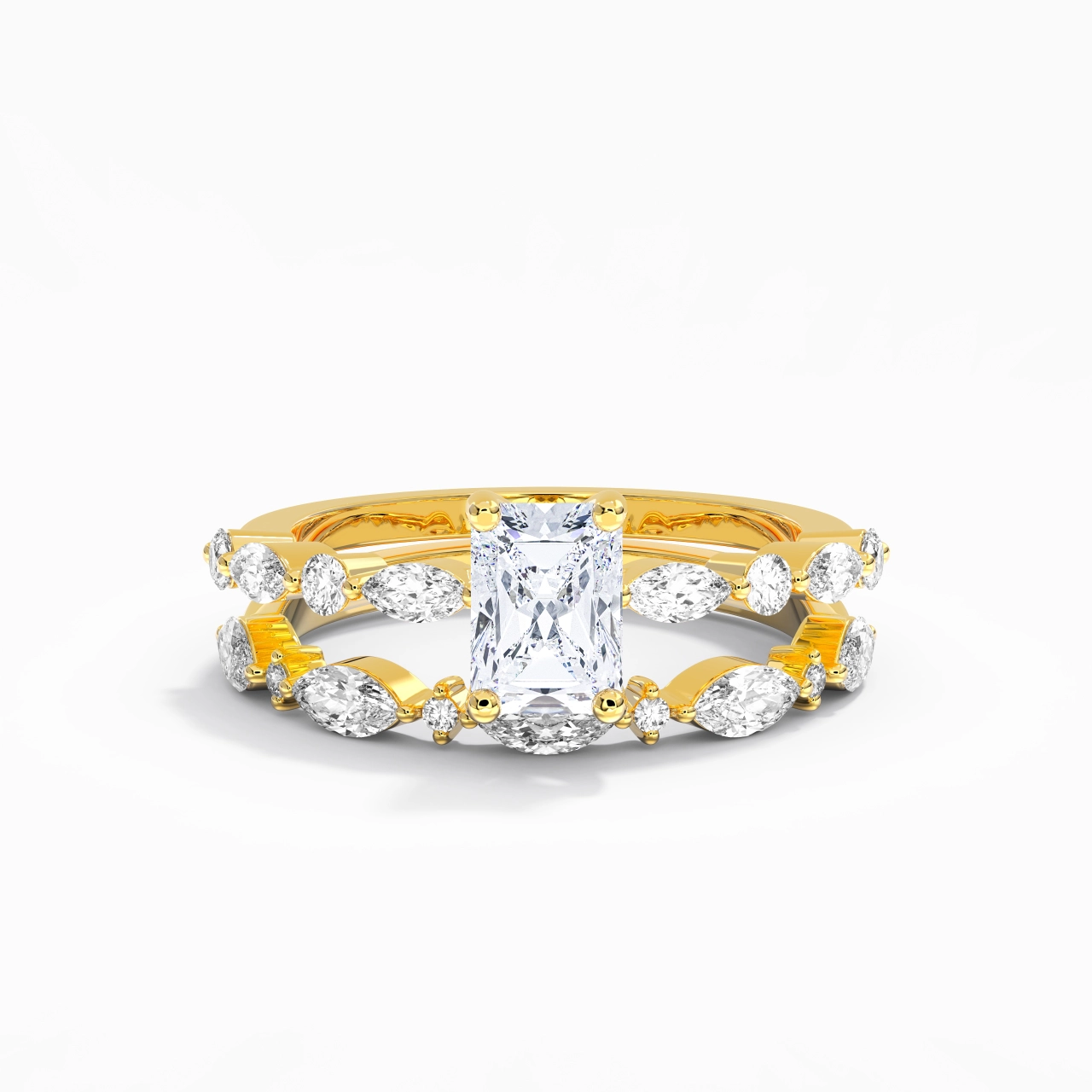 Blanc Moissanite Ensemble d'alliances