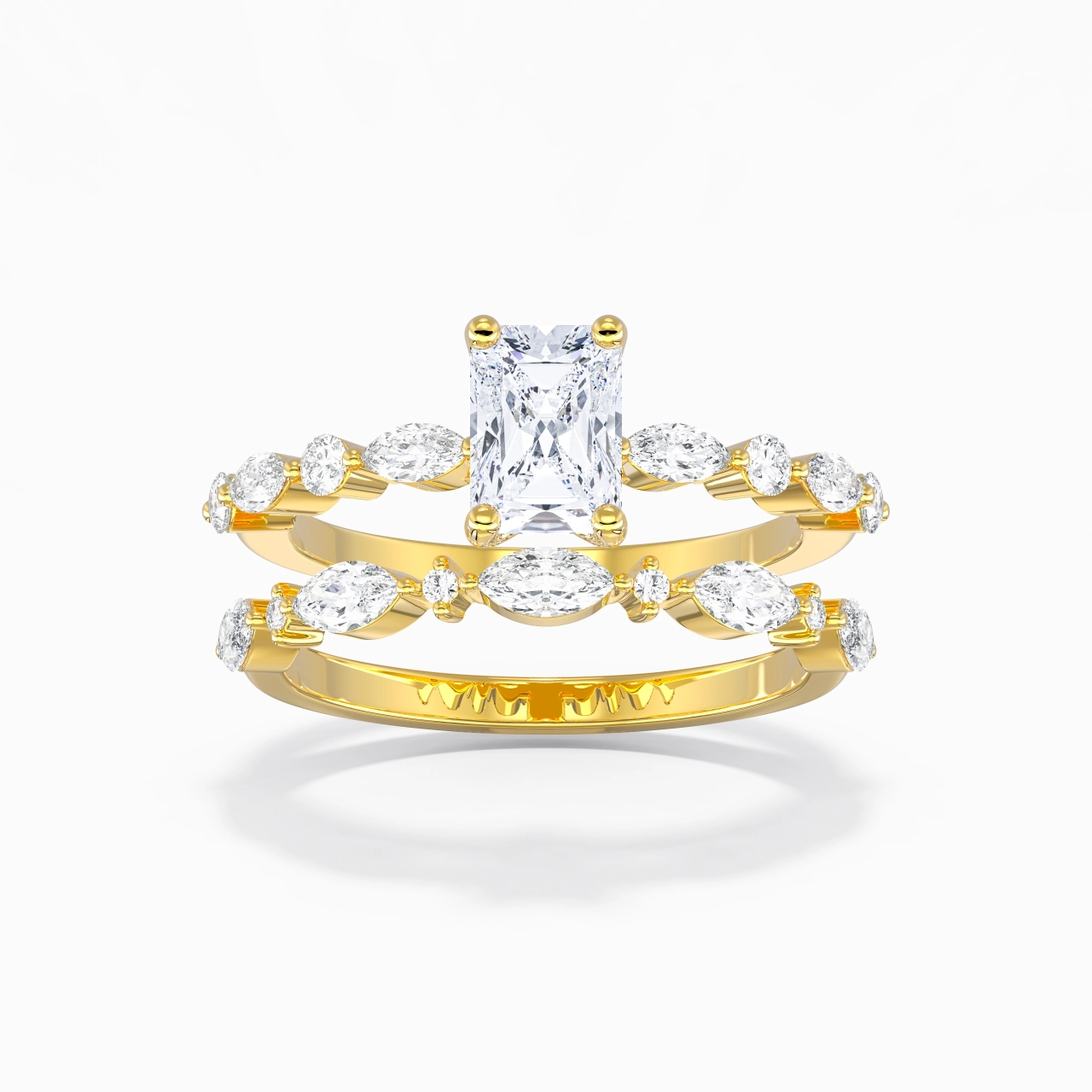 Blanc Moissanite Ensemble d'alliances