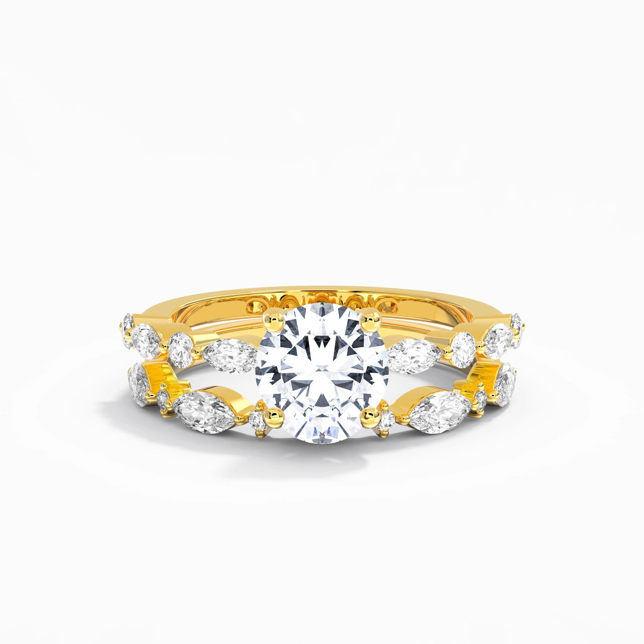 Blanc Moissanite Ensemble d'alliances