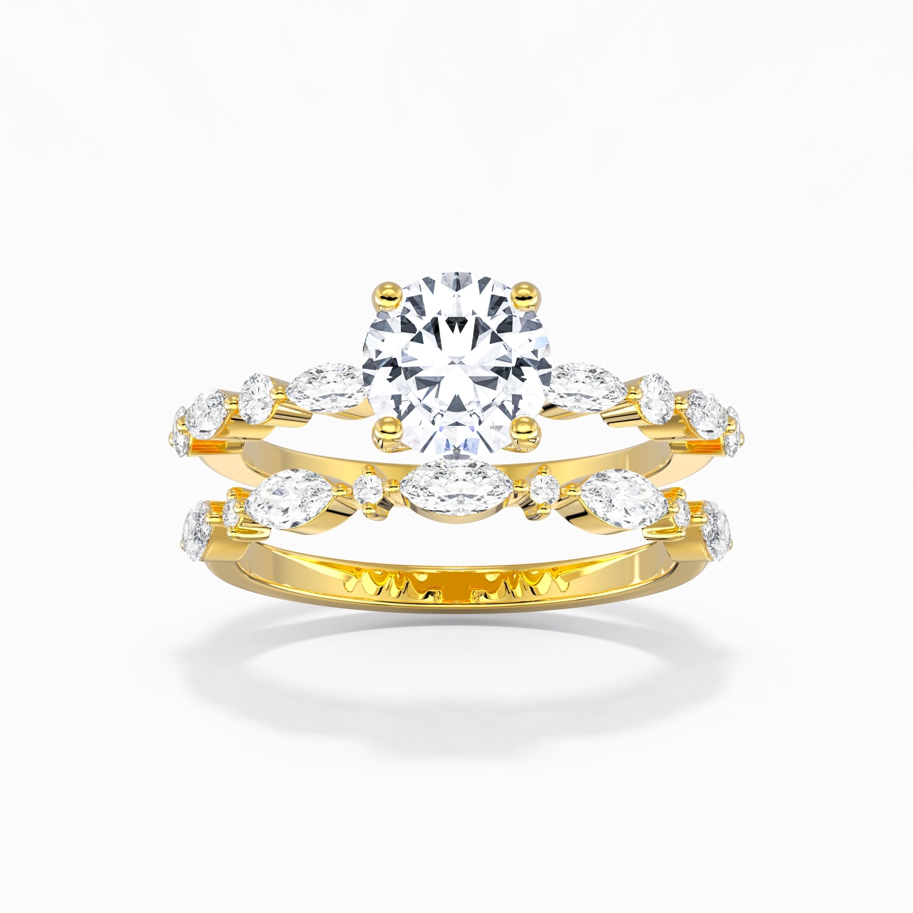 Blanc Moissanite Ensemble d'alliances