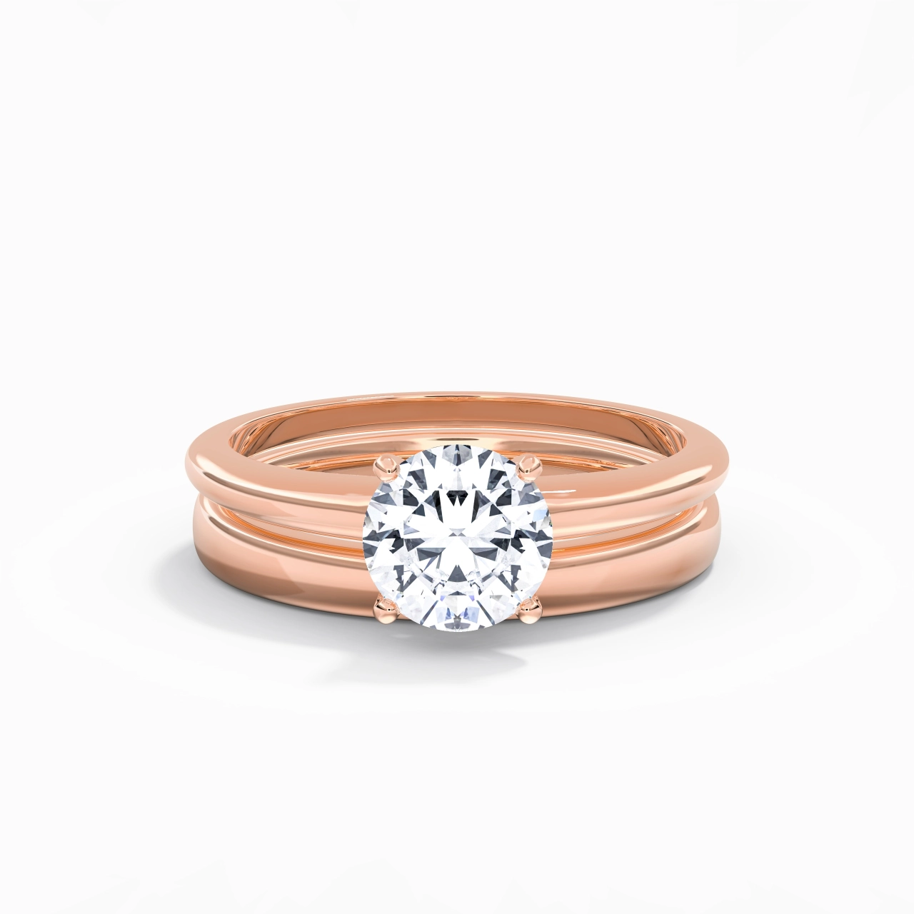 Elegant Round Cut Wedding Ring Set
