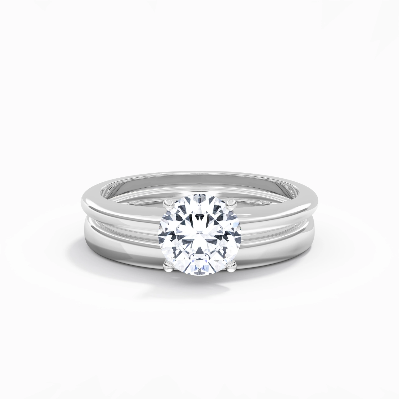 Elegant Round Cut Wedding Ring Set