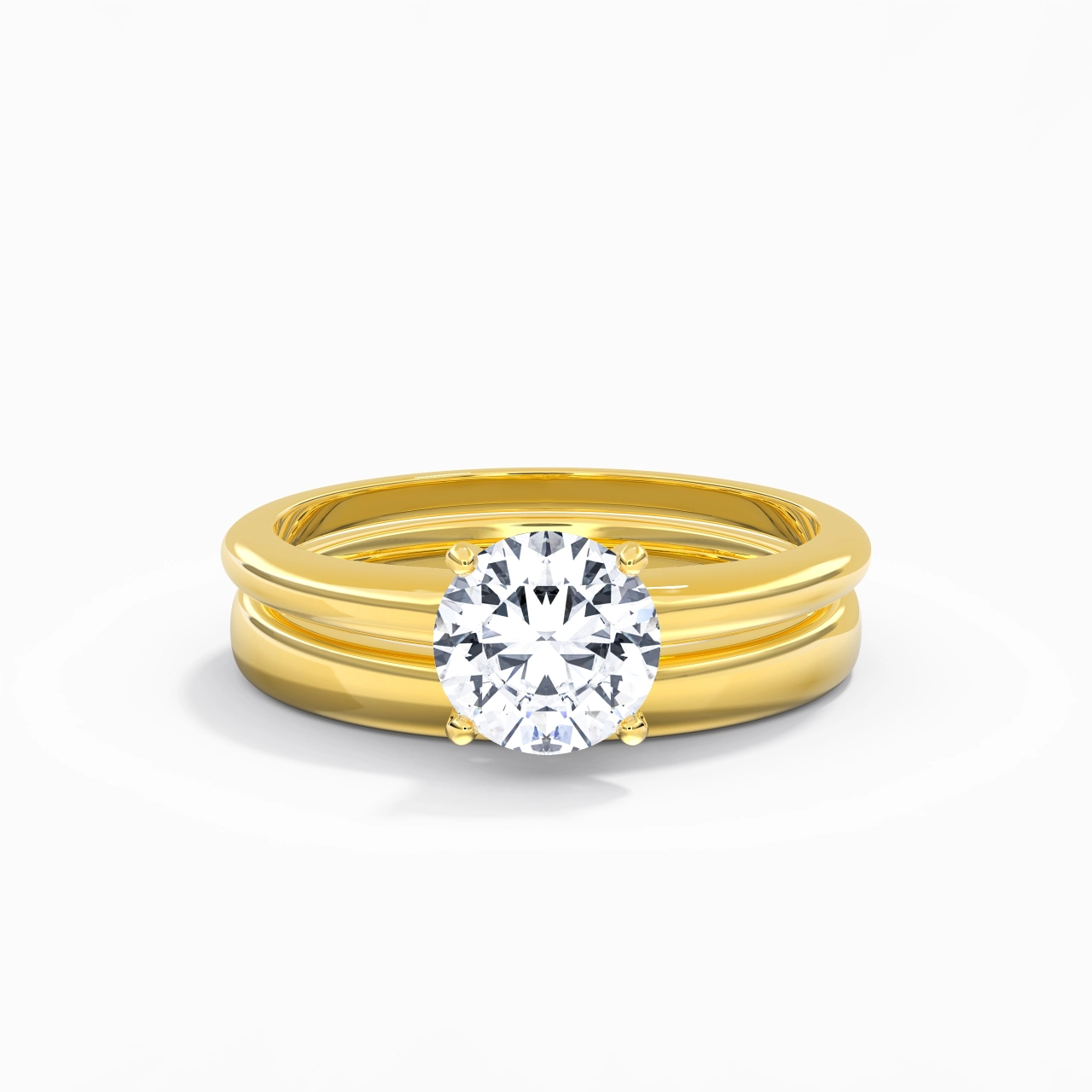 Elegant Round Cut Wedding Ring Set