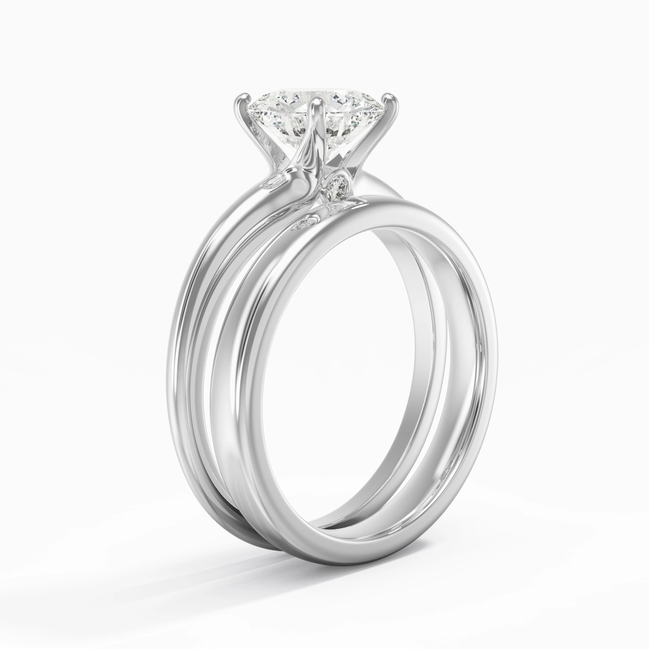Elegant Round Cut Wedding Ring Set