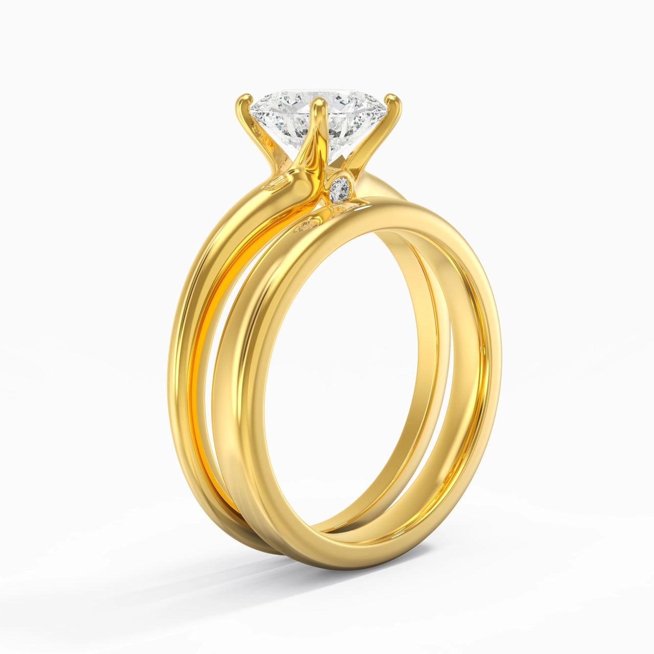 Elegant Round Cut Wedding Ring Set