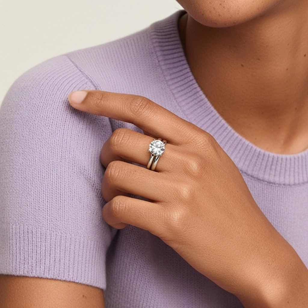 Elegant Round Cut Wedding Ring Set