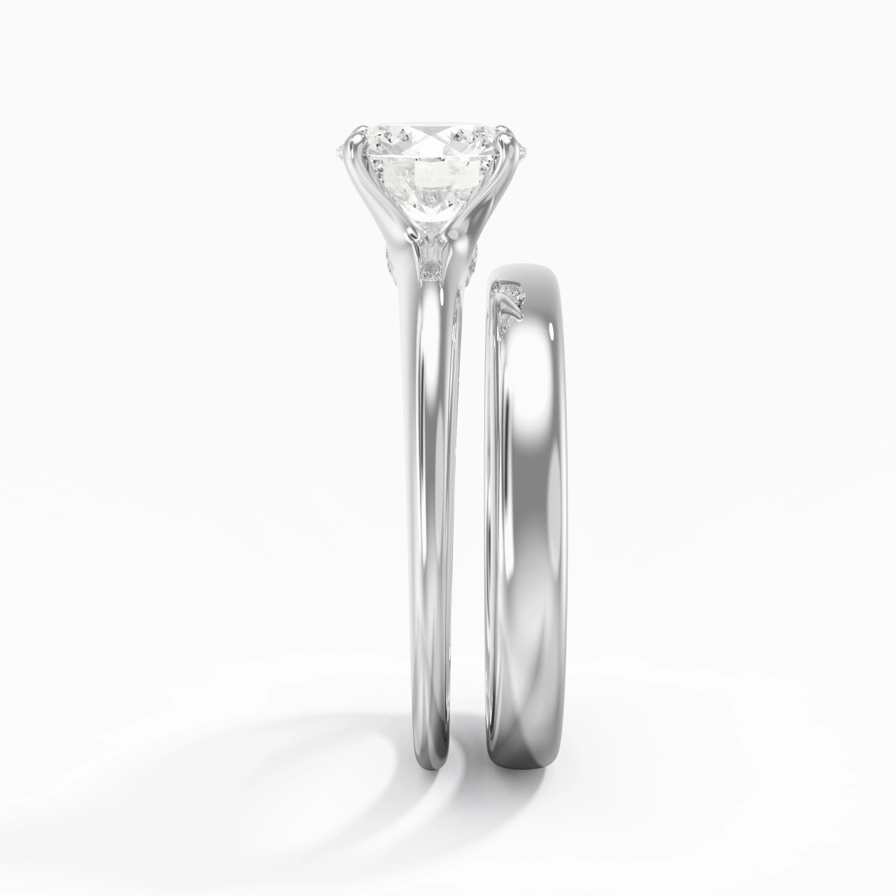 Elegant Round Cut Wedding Ring Set