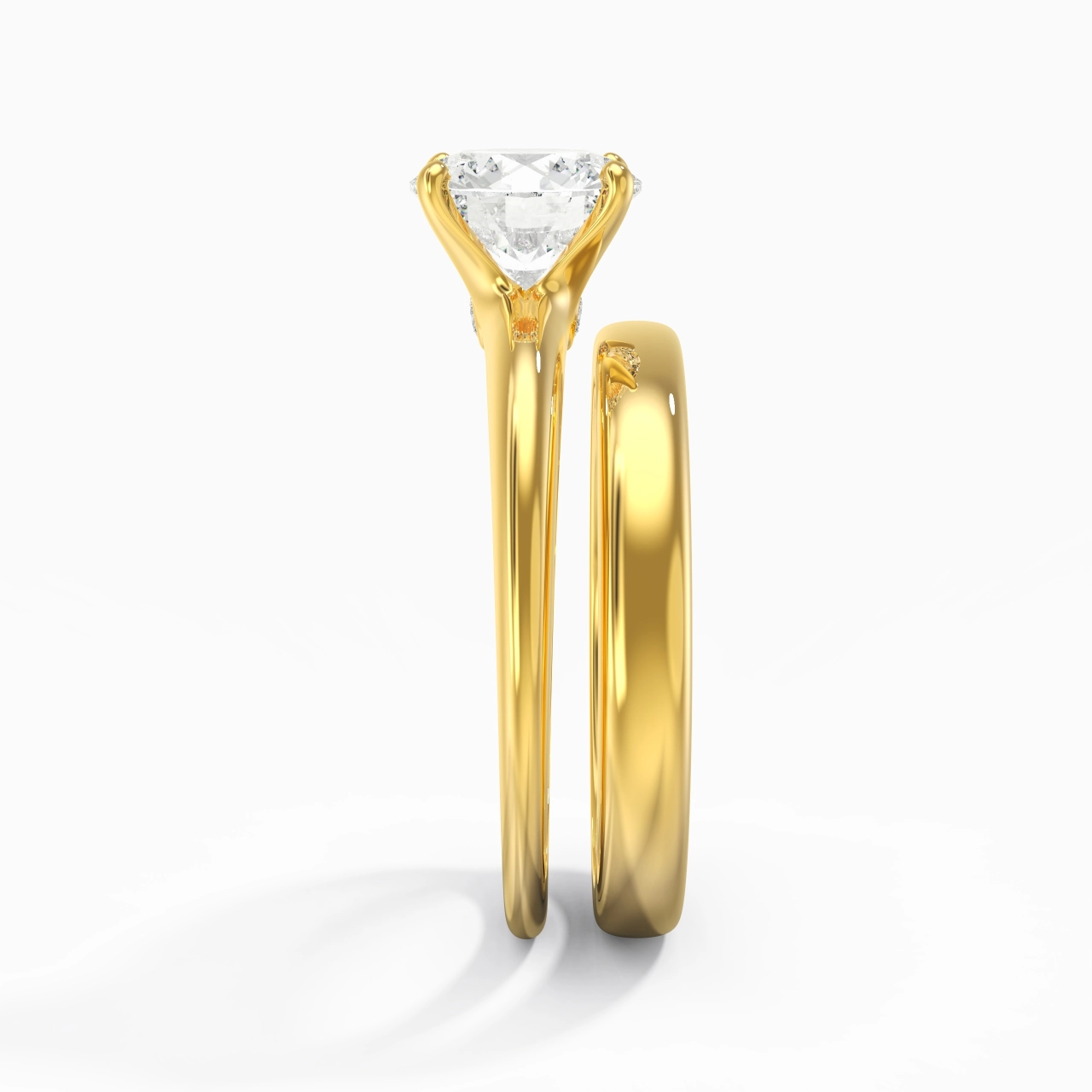 Elegant Round Cut Wedding Ring Set