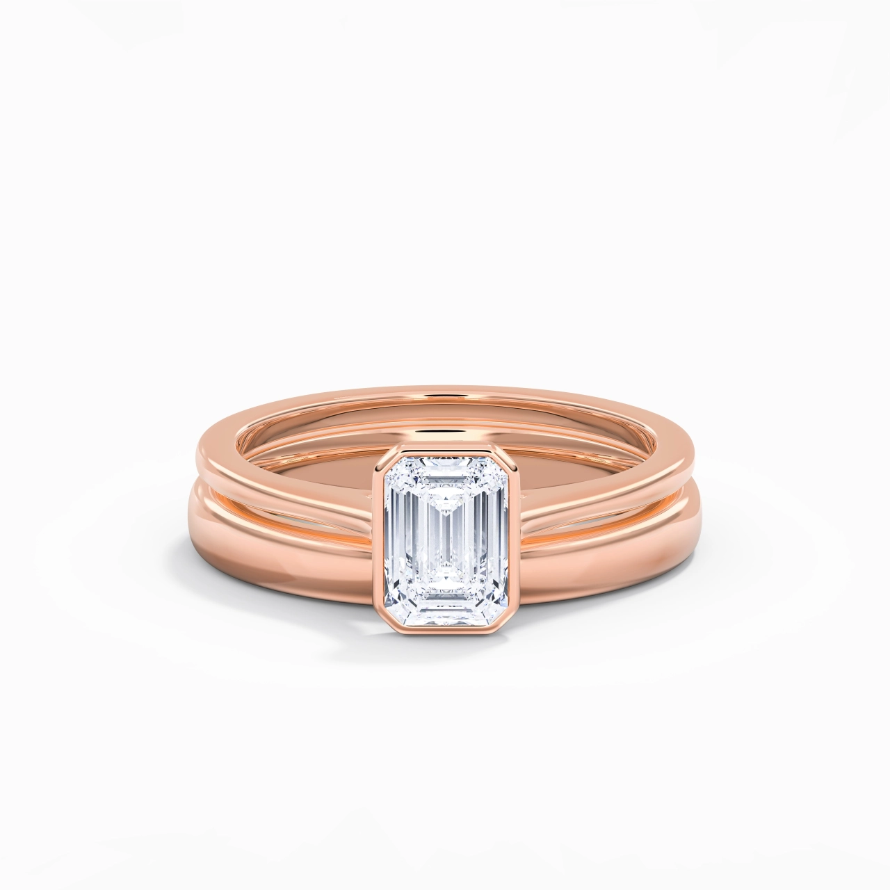 Solitaire Bezel Bridal Set 1.00ct Moissanite