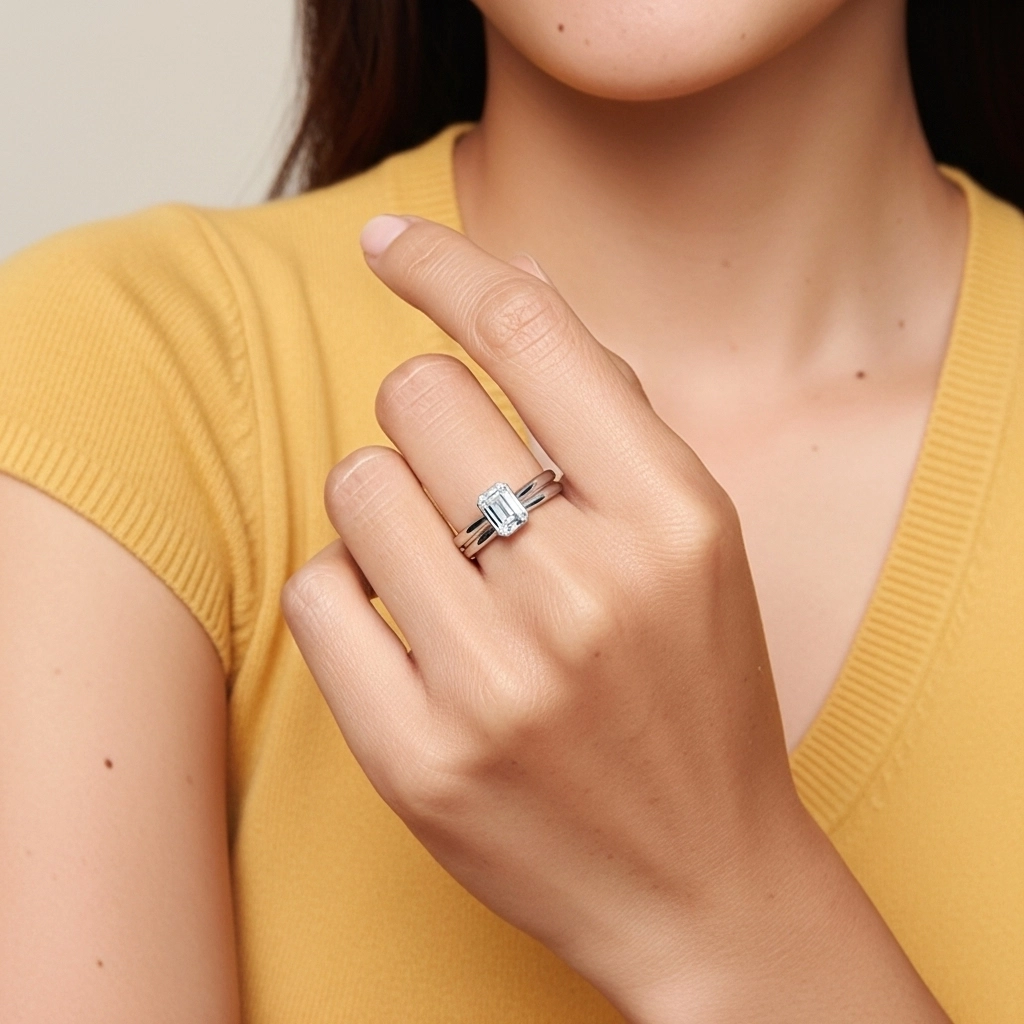 Solitaire Bezel Bridal Set 1.00ct Moissanite