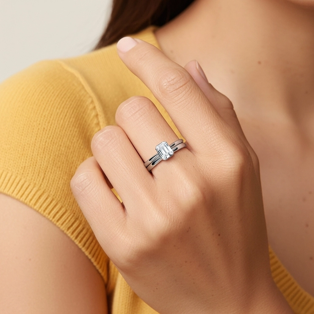 Solitaire Bezel Bridal Set 1.00ct Moissanite