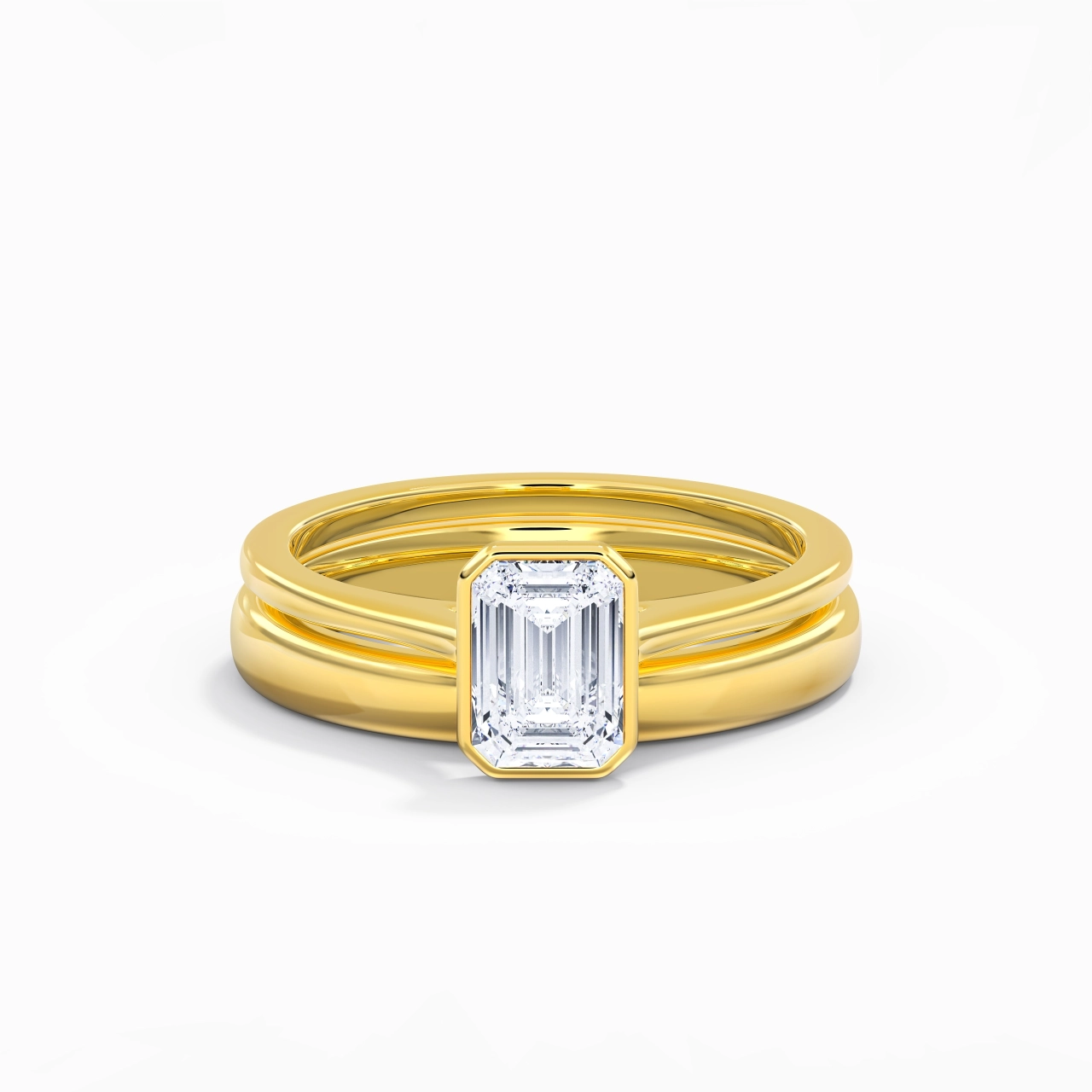 Solitaire Bezel Bridal Set 1.00ct Moissanite