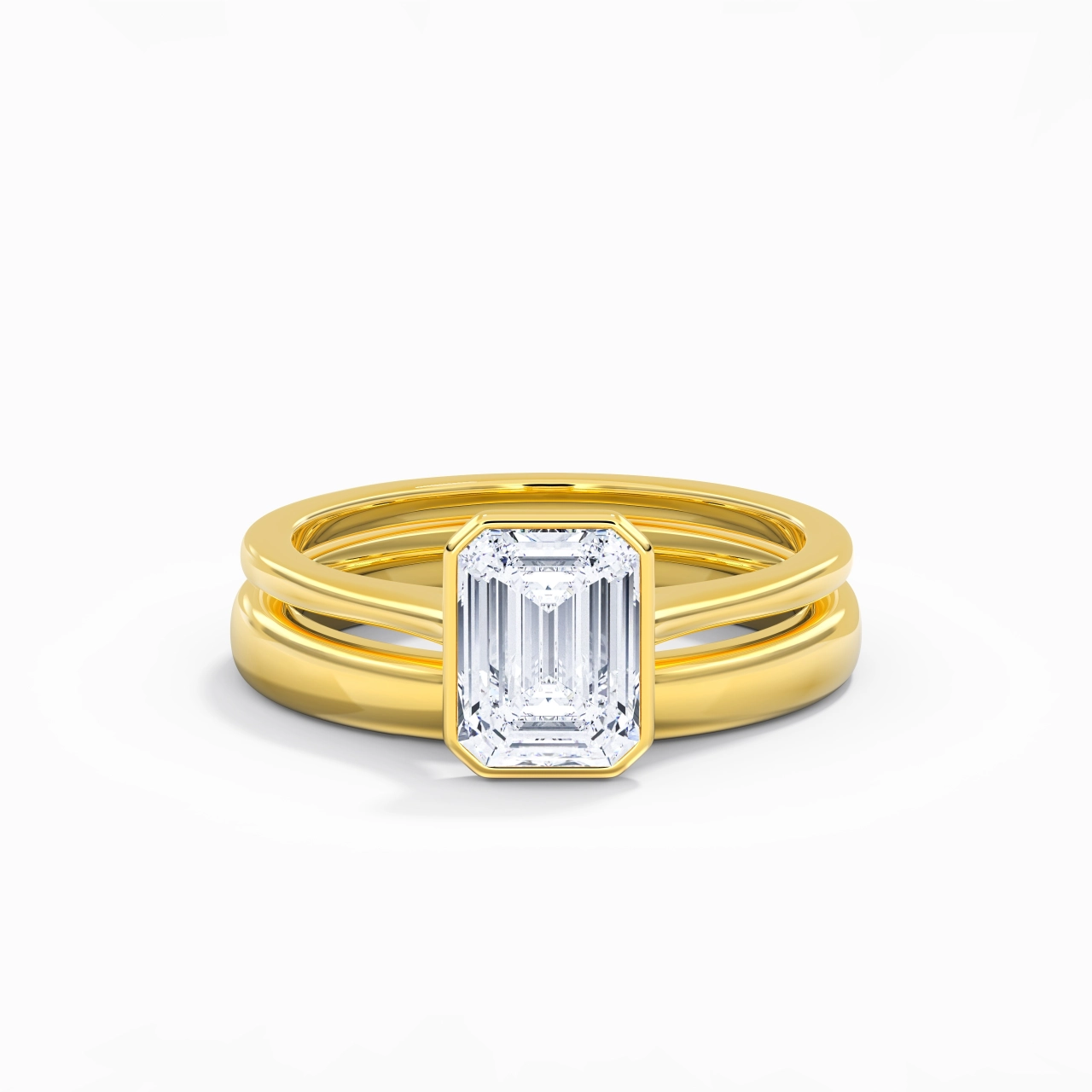 Solitaire Bezel Bridal Set 2.00ct Moissanite