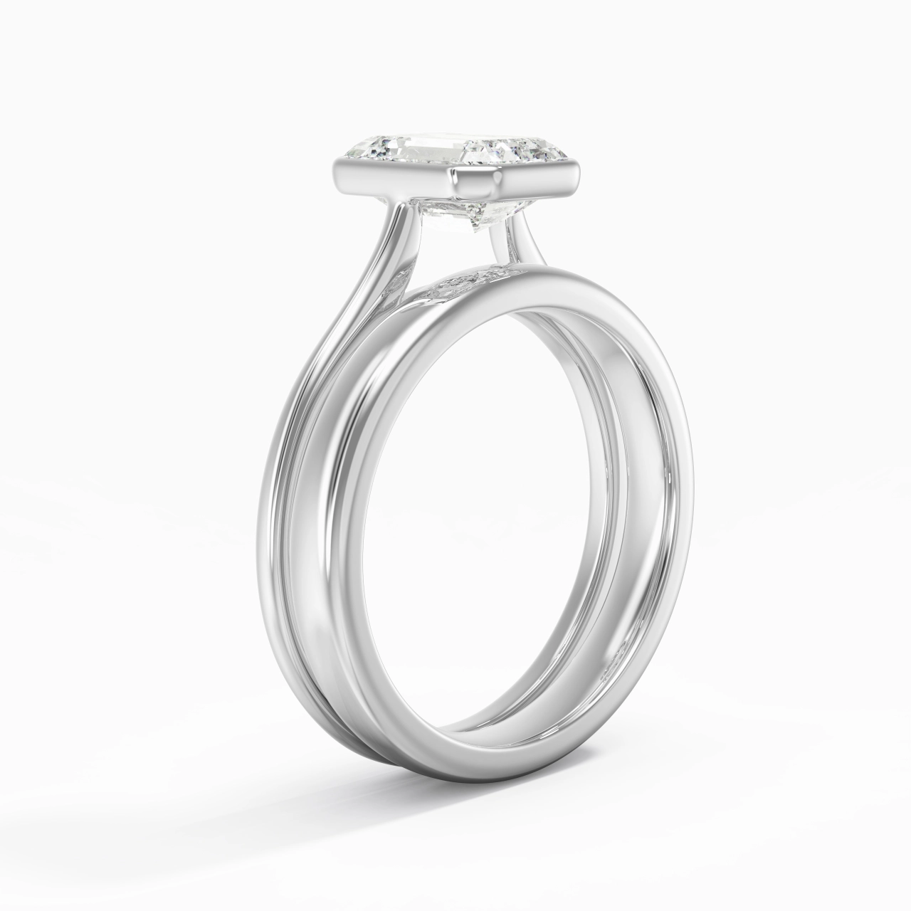 Solitaire Bezel Bridal Set 2.00ct Moissanite