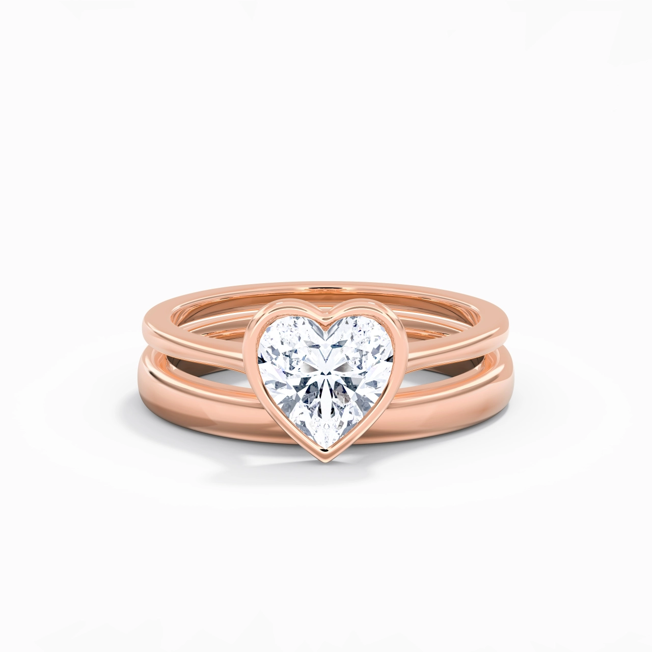 Solitaire Bezel Bridal Set 1.50ct Moissanite