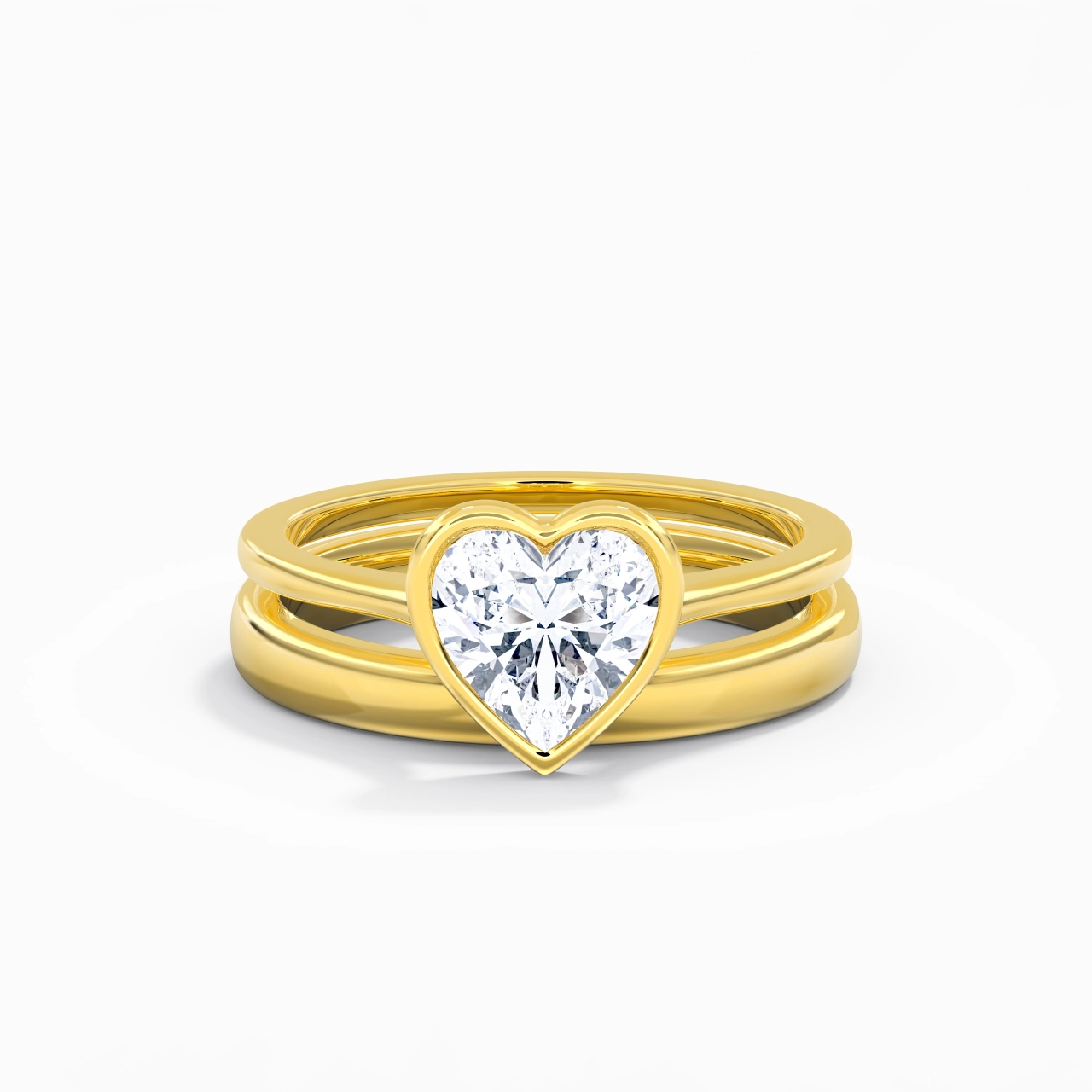 Solitaire Bezel Bridal Set 1.50ct Moissanite