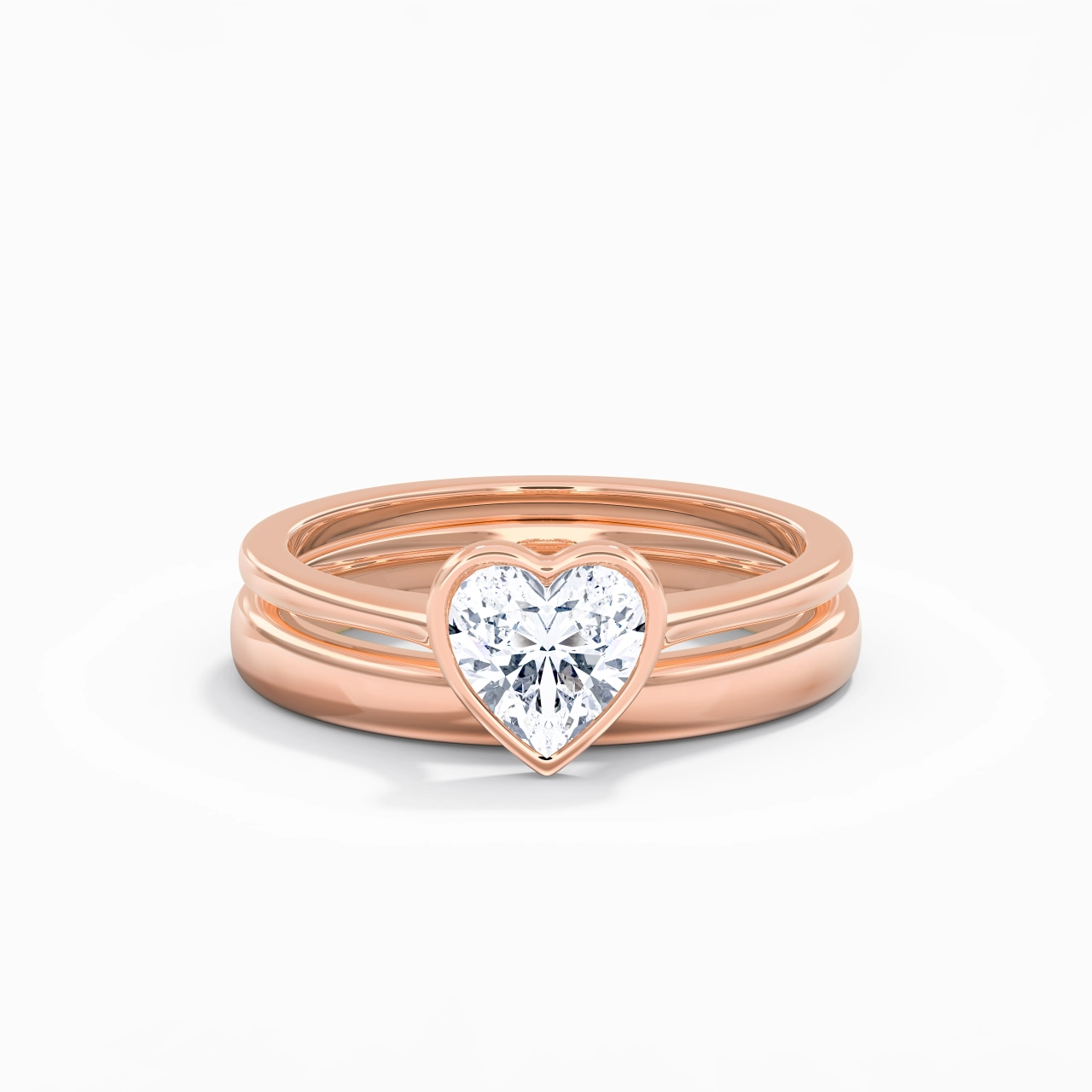 Solitaire Bezel Bridal Set 1.00ct Moissanite