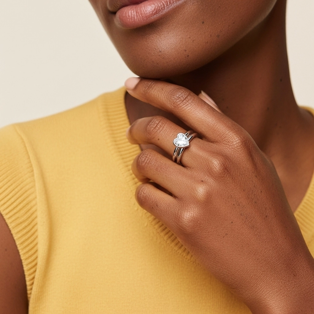 Solitaire Bezel Bridal Set 1.00ct Moissanite