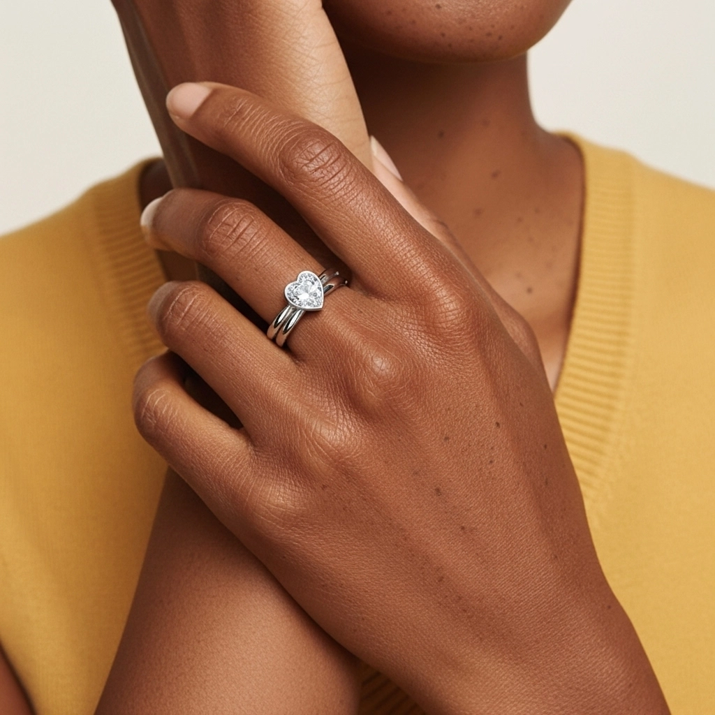 Solitaire Bezel Bridal Set 1.00ct Moissanite