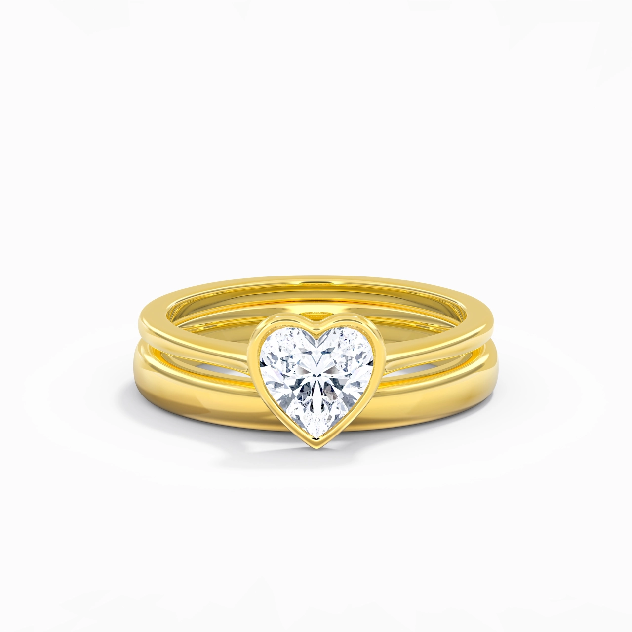 Solitaire Bezel Bridal Set 1.00ct Moissanite
