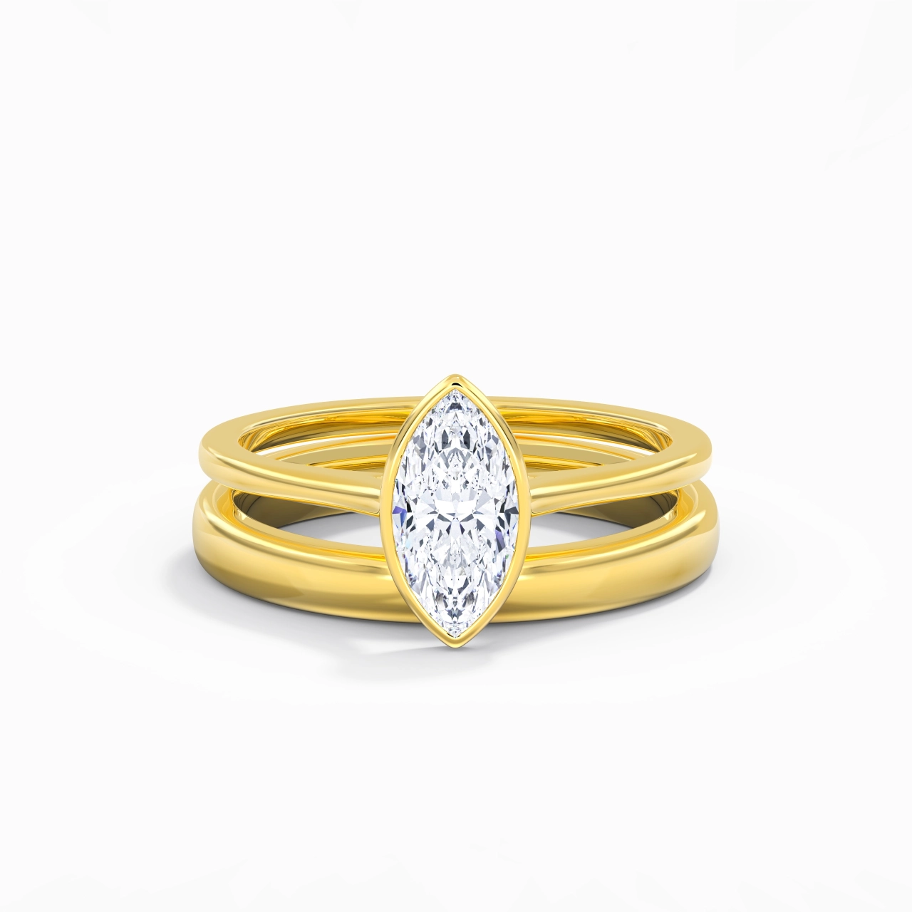 Solitaire Bezel Bridal Set 1.00ct Moissanite