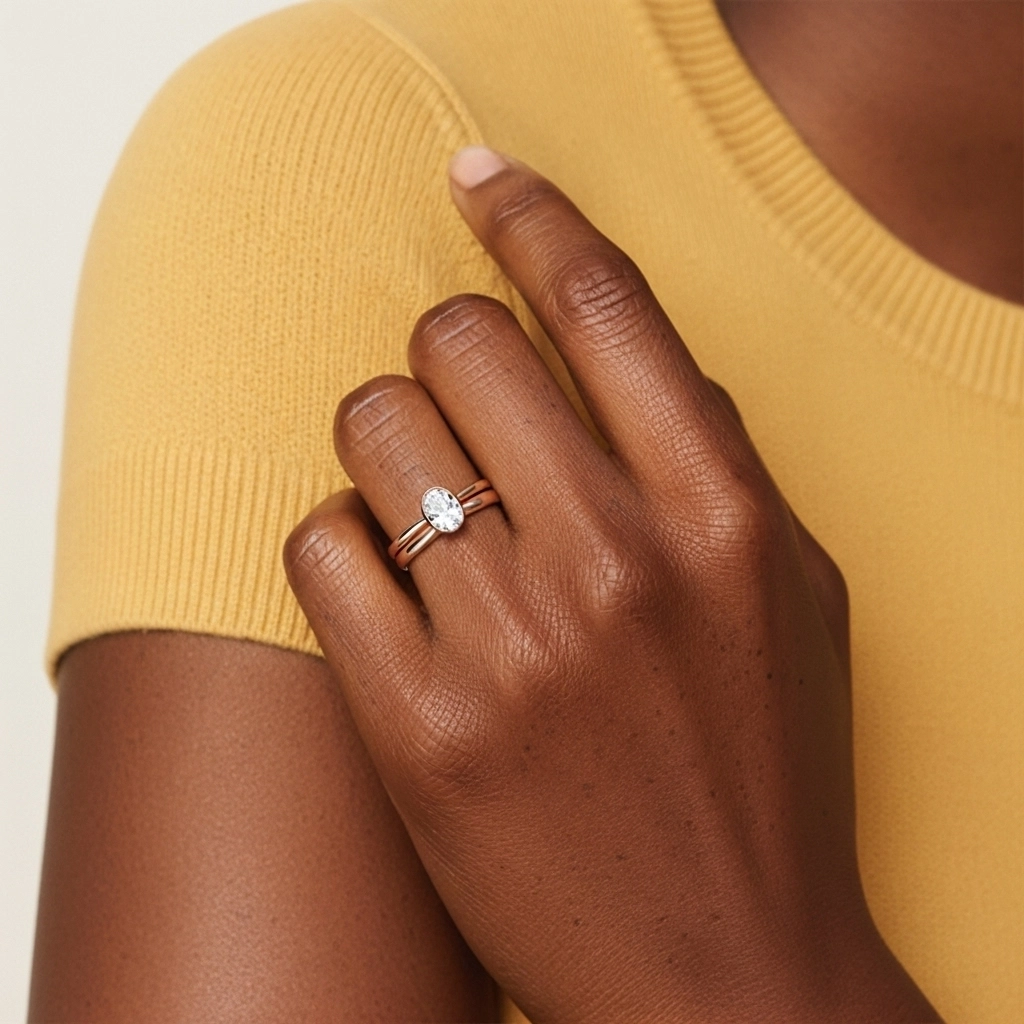 Solitaire Bezel Bridal Set 1.00ct Moissanite