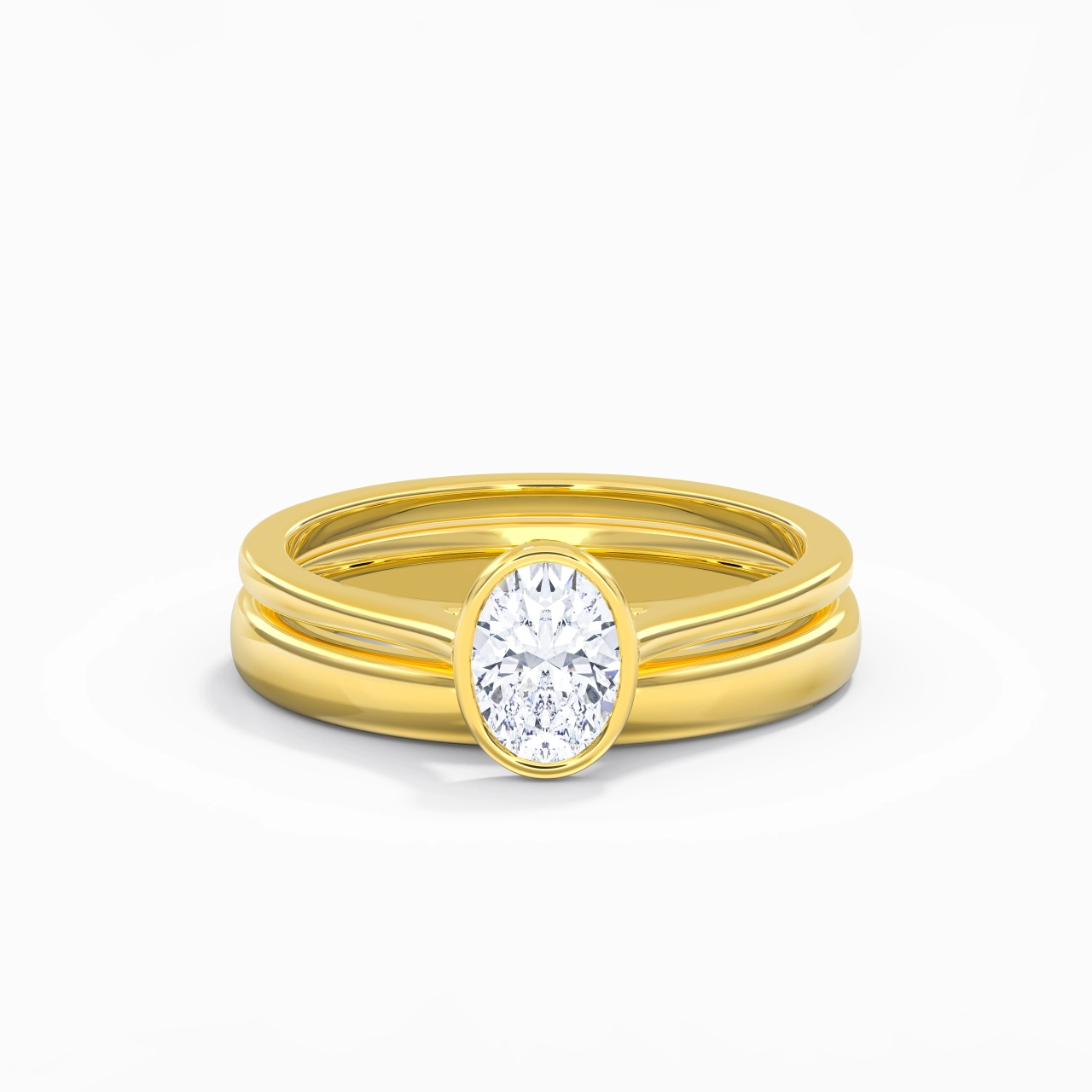 Solitaire Bezel Bridal Set 1.00ct Moissanite