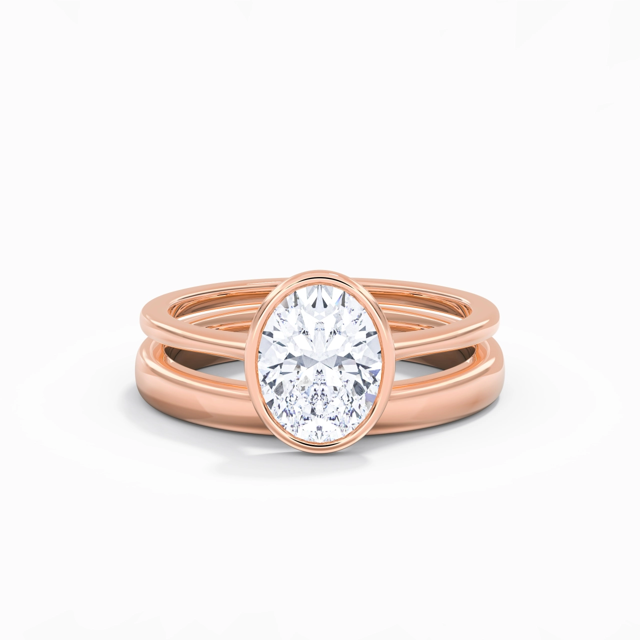 Solitaire Bezel Bridal Set 2.00ct Moissanite