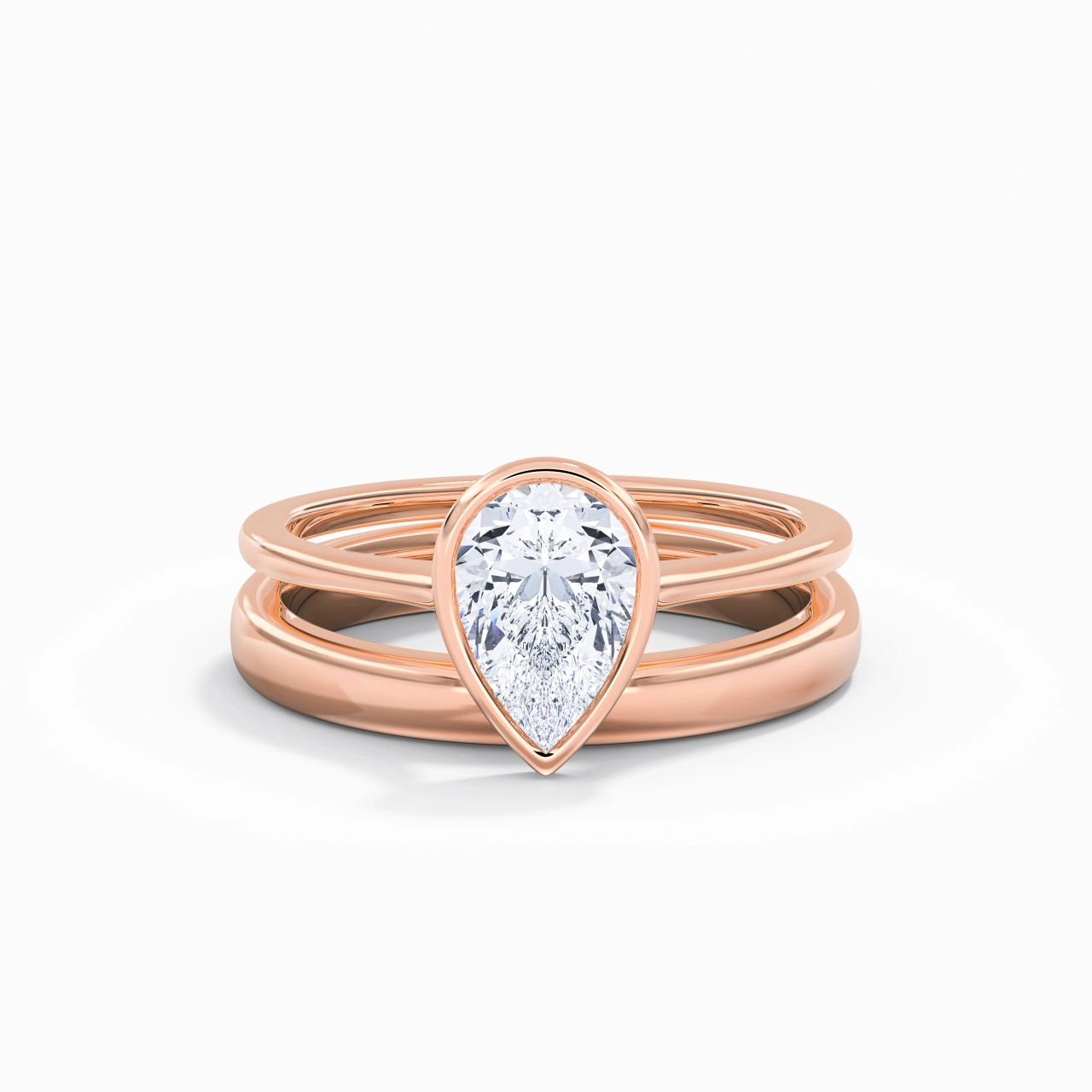 Solitaire Bezel Bridal Set 1.50ct Moissanite