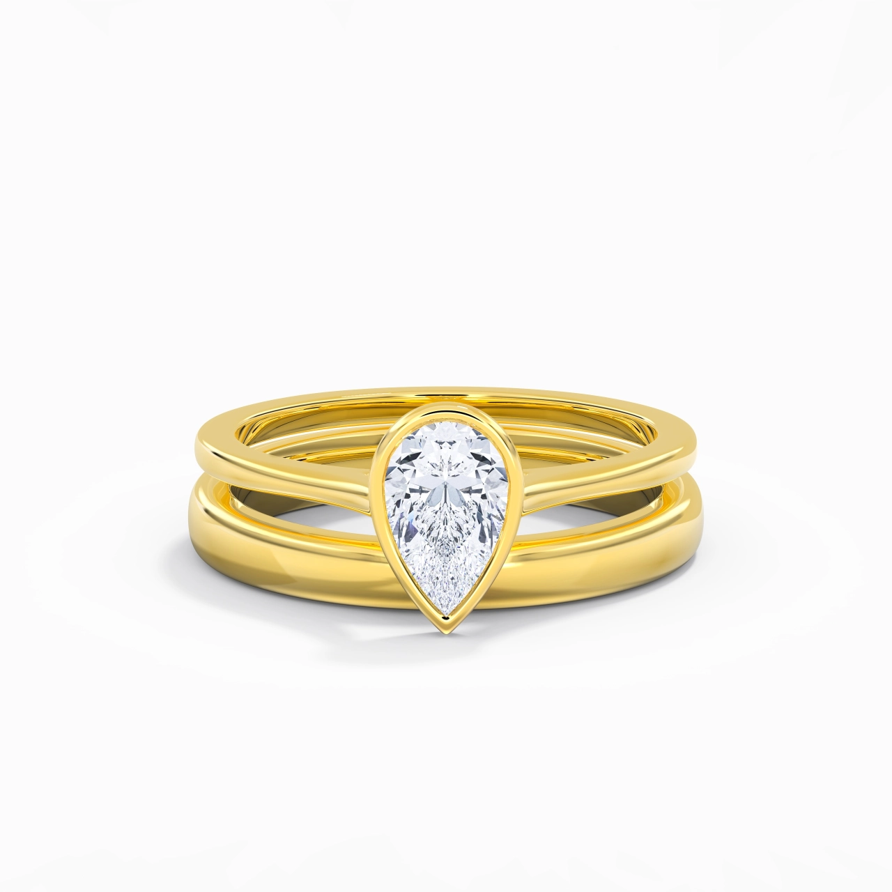 Solitaire Bezel Bridal Set 1.00ct Moissanite