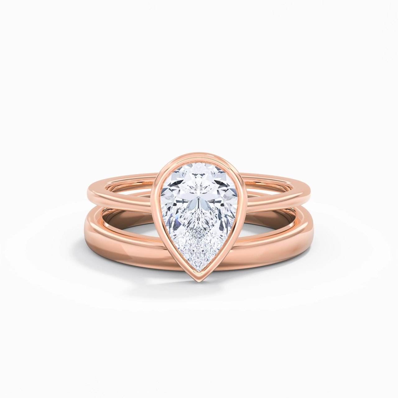 Solitaire Bezel Bridal Set 2.00ct Moissanite
