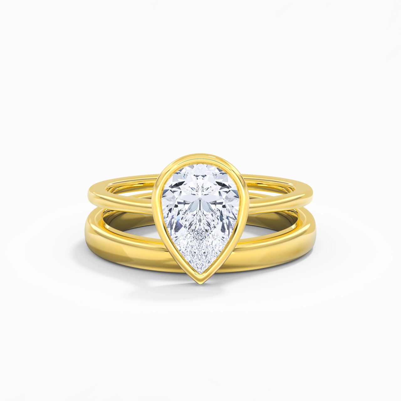 Solitaire Bezel Bridal Set 2.00ct Moissanite