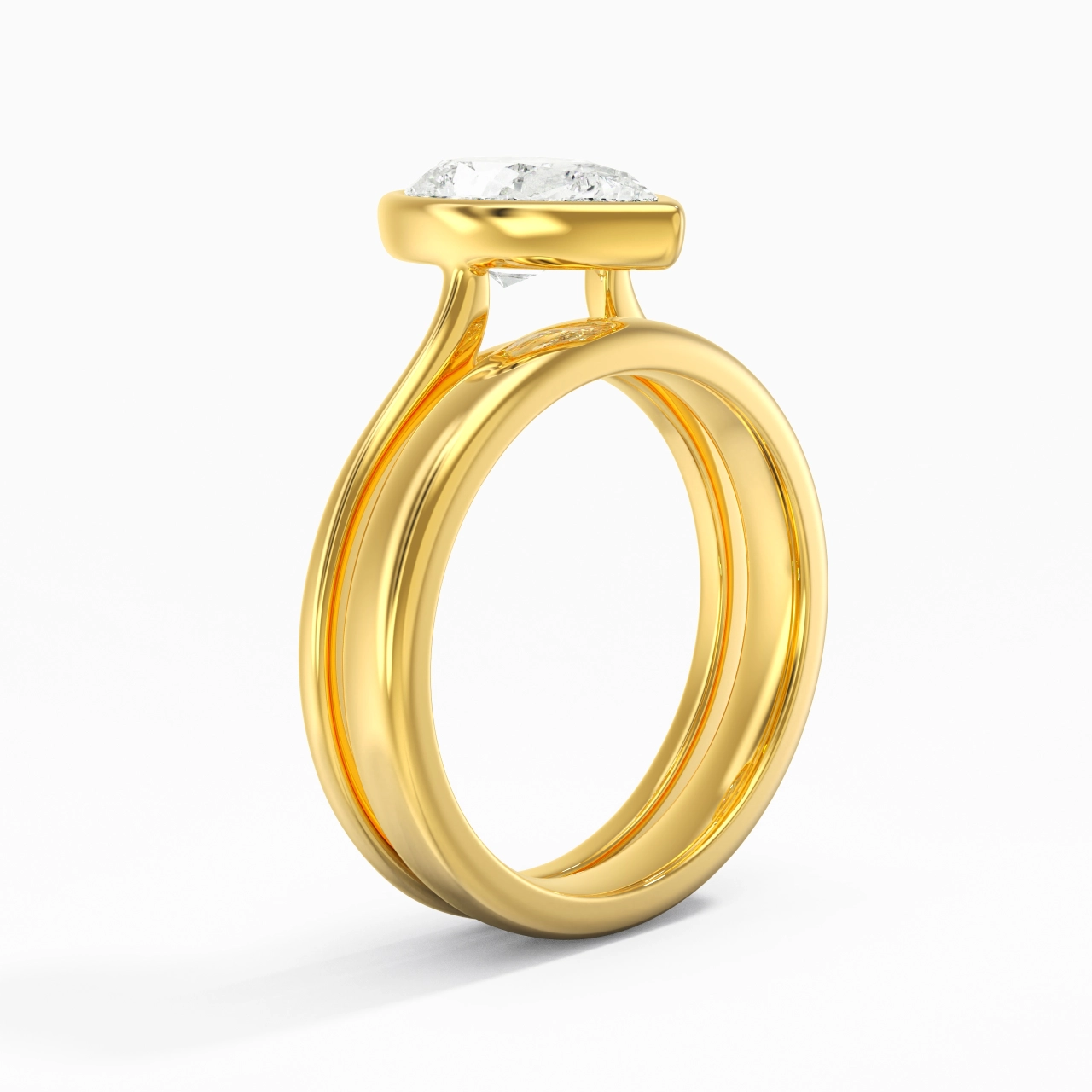 Solitaire Bezel Bridal Set 2.00ct Moissanite