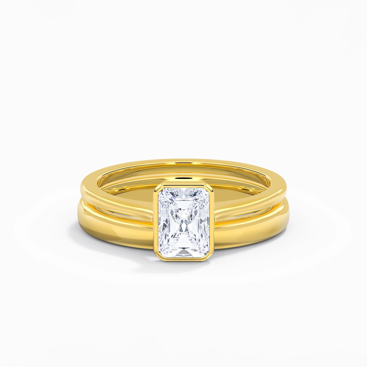 Solitaire Bezel Bridal Set 1.00ct Moissanite