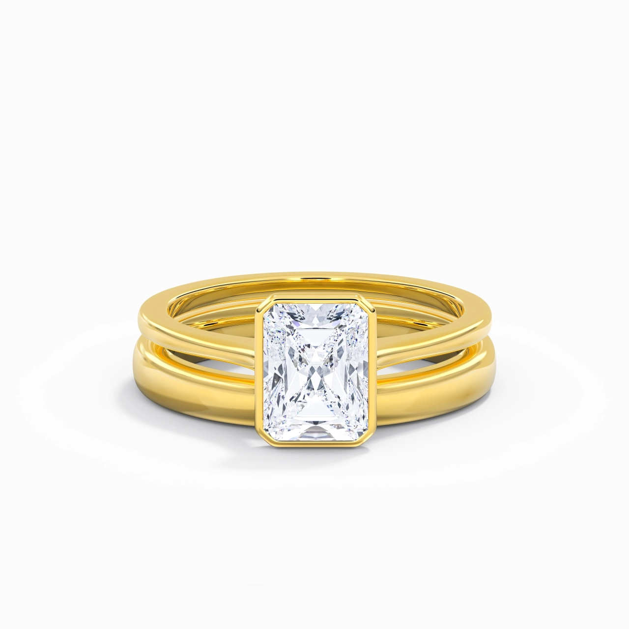 Solitaire Bezel Bridal Set 2.00ct Moissanite
